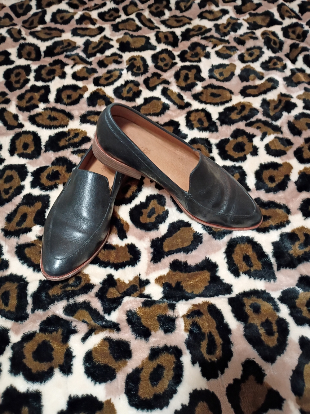 Madewell Black Leather Slip-On Loafers